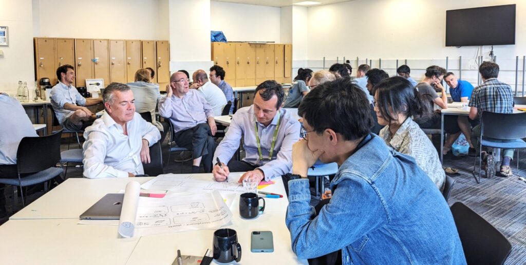 Picture of TeraCom researchers developing video storyboards at thw consortium meeting in June 2024.